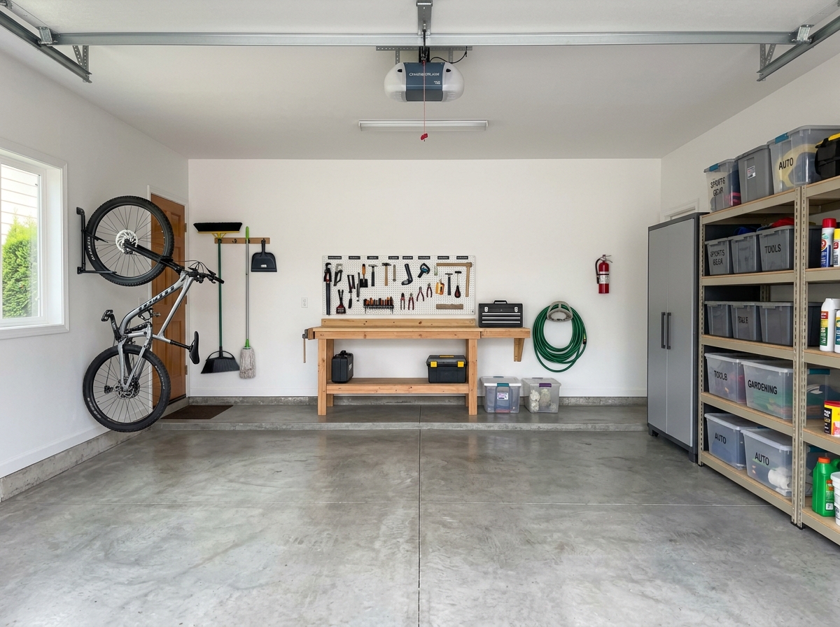 After: Storm runoff through a garage